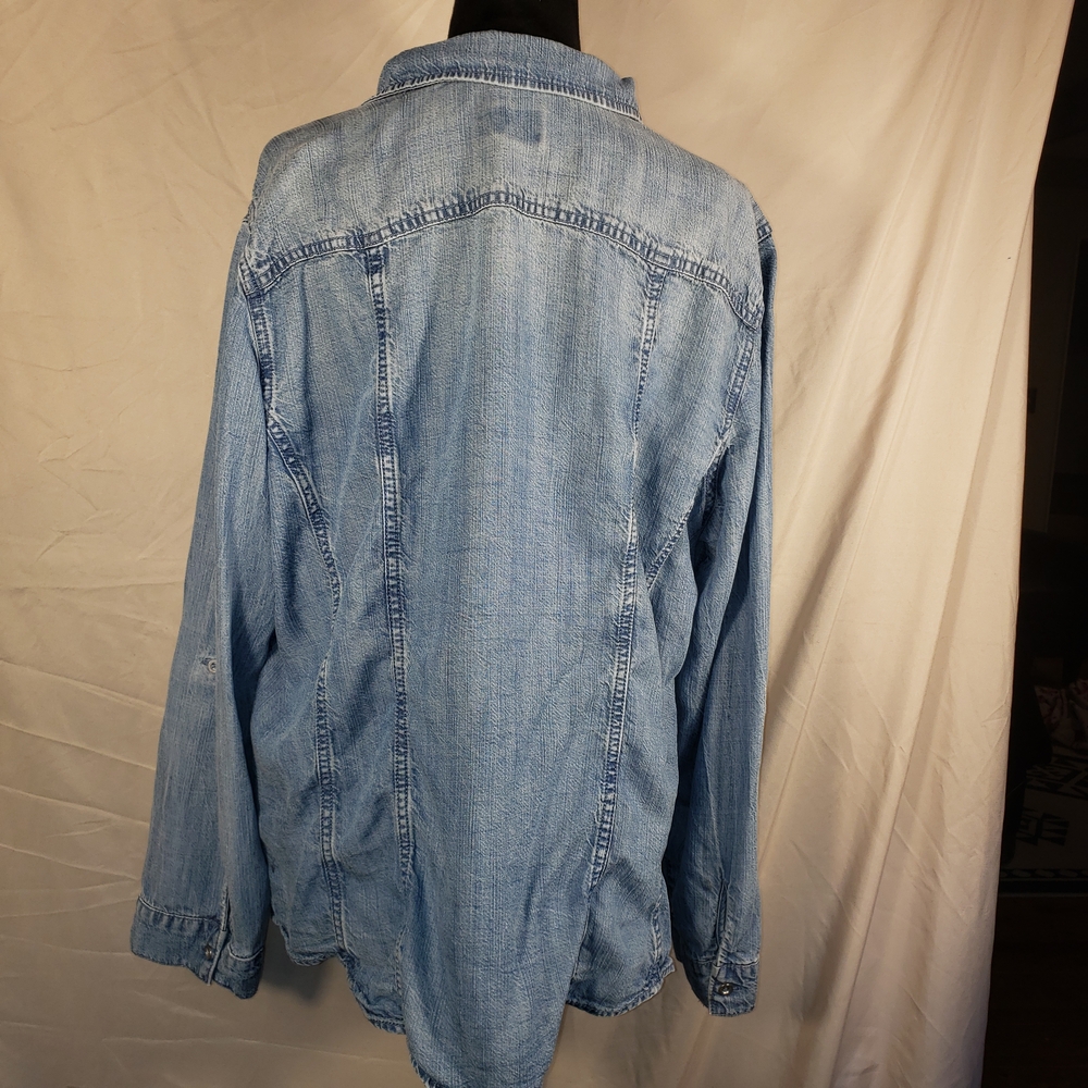 Chico's Classic Blue Denim Shirt - Chico's 3 - Picture 6 of 6